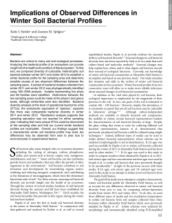 Implications of Observed Differences in Winter Soil Bacterial Profiles