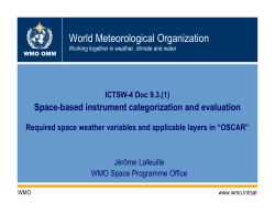 Space Weather variables and layers