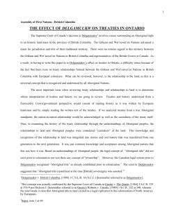 the effect of delgamuukw on treaties in ontario