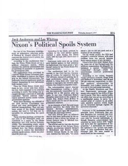 Nixon`s Political Spoils System
