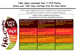 Take Away Learning! Year 7 HT4 Poetry Choose your Take Away