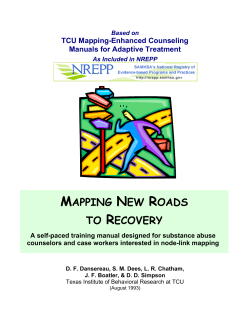Mapping New Roads to Recovery - Institute of Behavioral Research
