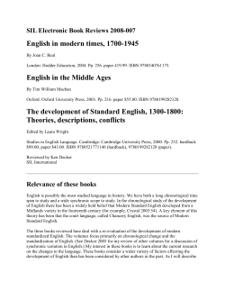 English in modern times, 1700-1945 English in