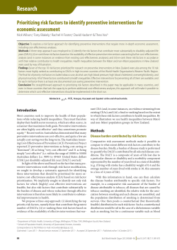 Prioritizing risk factors to identify preventive interventions for