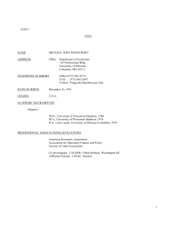 Podgursky CV - National Center for Analysis of Longitudinal Data in