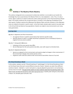 Activity 5: The Mystery Plants Mystery