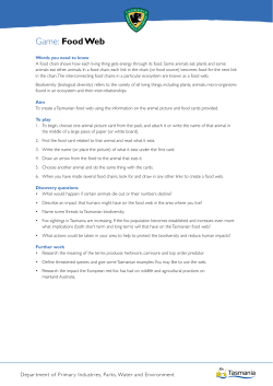 Game: Food Web - Tasmania Parks and Wildlife Service