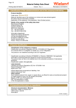 Material Safety Data Sheet