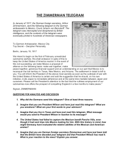 THE ZIMMERMAN TELEGRAM