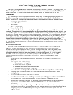 Online Banking Terms and Conditions