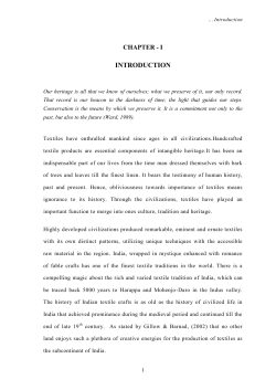 documentation of rare textile artifacts