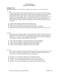 6th Grade Science Formative Assessment #7 Multiple Choice