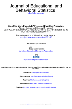 Behavioral Statistics Journal of Educational and