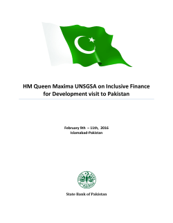 H. M Queen Maxima visit to Pakistan 2016