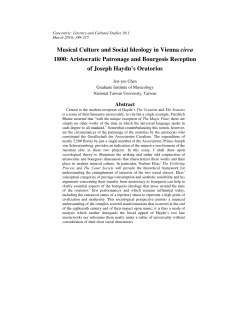 Musical Culture and Social Ideology in Vienna circa 1800