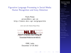 Figurative Language Processing in Social Media: Humor