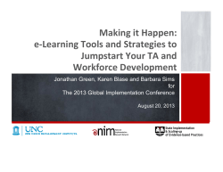 Making it Happen: e-Learning Tools and Strategies to Jumpstart