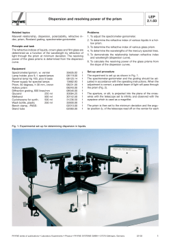 LEP 2.1.03 Dispersion and resolving power of the prism