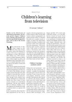 Children`s learning from television
