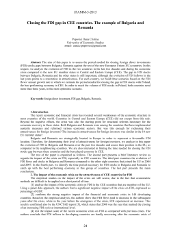 Closing the FDI gap in CEE countries. The example of Bulgaria and