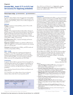 Elevated HbA1c levels (5.7% to 6.4%) had low accuracy