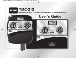 Toro TMC-212 Controller Owner`s Manual