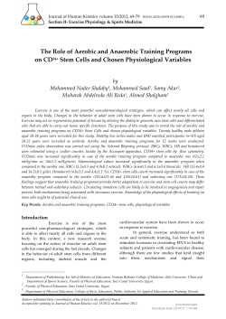 The Role of Aerobic and Anaerobic Training Programs on CD34+