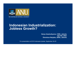Indonesian Industrialization: Jobless Growth?