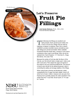 Food Preservation: Let`s Preserve Fruit Pie Fillings