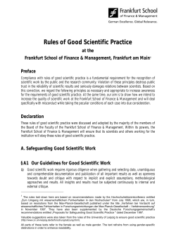 Rules of Good Scientific Practice
