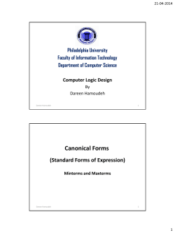 Canonical Forms. - Philadelphia University Jordan