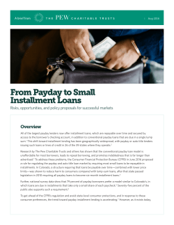 From Payday to Small Installment Loans