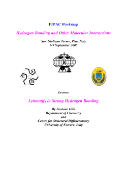 Hydrogen Bonding and Other Molecular Interactions Leitmotifs in