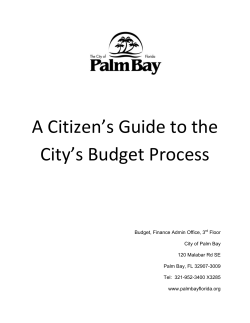 A Citizen`s Guide to the City`s Budget Process