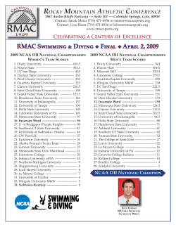 2008-2009 Final Press Release - Rocky Mountain Athletic Conference