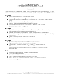 AP&reg; EUROPEAN HISTORY 2007 SCORING GUIDELINES (Form B)