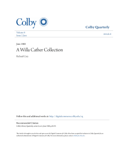 A Willa Cather Collection - Digital Commons @ Colby