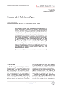 Genocide: Intent, Motivation and Types
