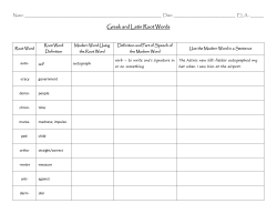Greek and Latin Root Words
