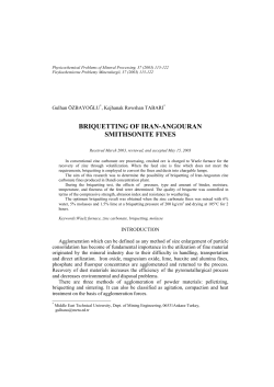BRIQUETTING OF IRAN-ANGOURAN SMITHSONITE FINES