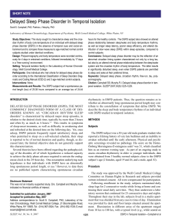 Delayed Sleep Phase Disorder In Temporal Isolation