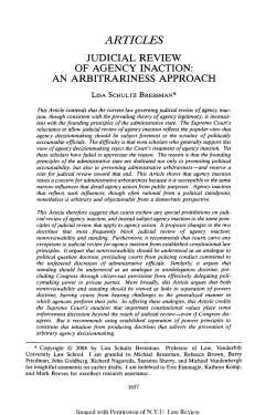 Judicial Review of Agency Inaction: An Arbitrariness Approach
