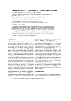 A Theoretical Study of Carbohydrates as Corrosion Inhibitors of Iron