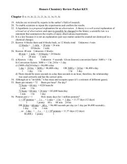 Honors Chemistry Review Packet KEY