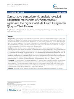 Comparative transcriptomic analysis revealed adaptation