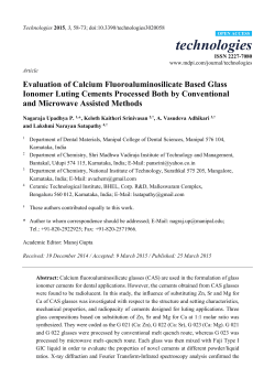 Evaluation of Calcium Fluoroaluminosilicate Based Glass Ionomer