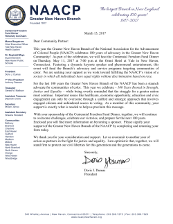 Greater New Haven Branch - The Greater New Haven NAACP