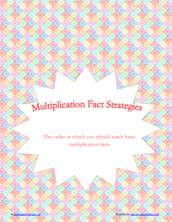 Multiplication Fact Strategies