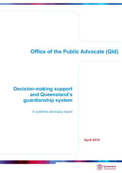 Decision-making support and Queensland`s guardianship system