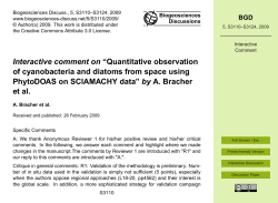 Interactive comment on &ldquo;Quantitative observation of cyanobacteria